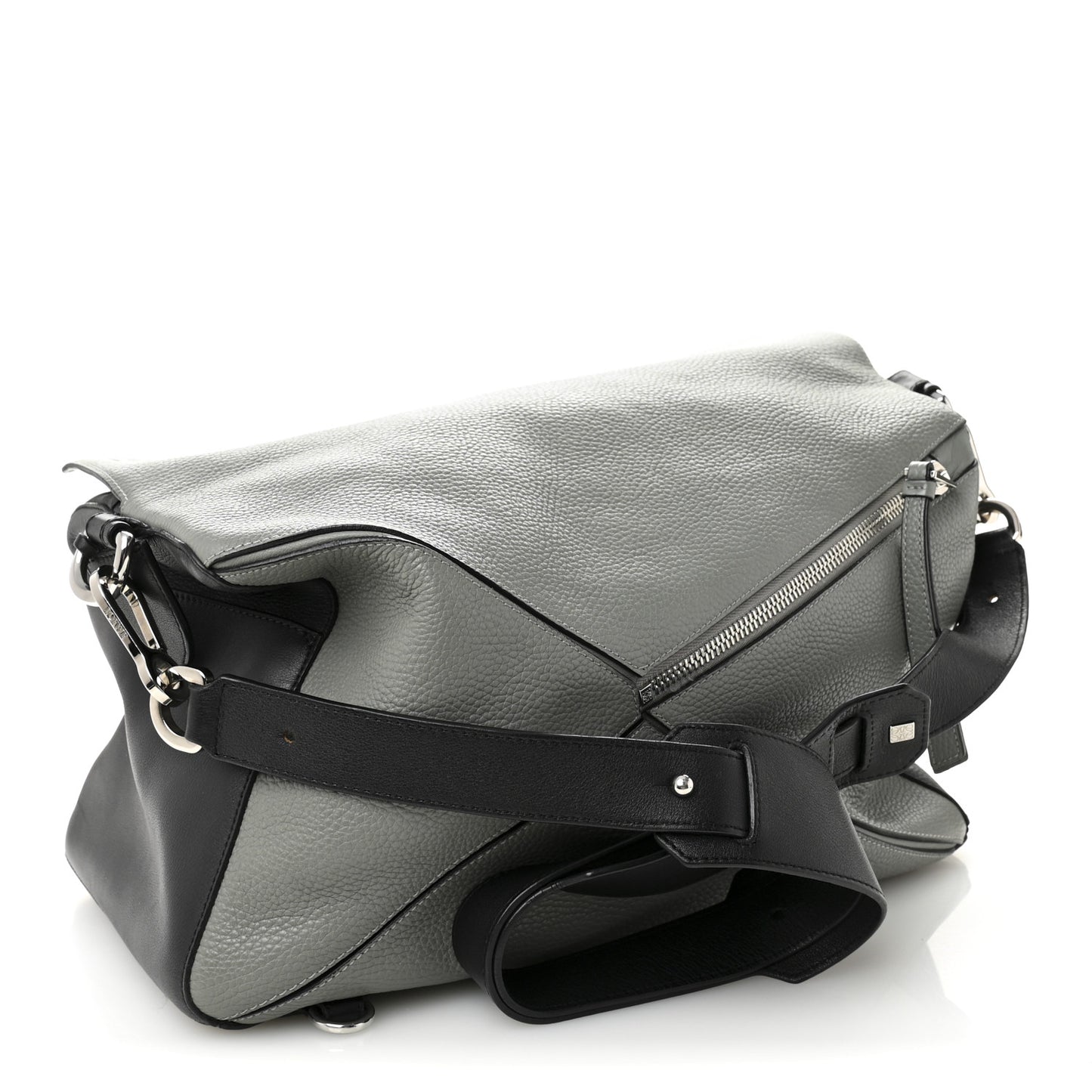 Calfskin XL Puzzle Bag Grey Black