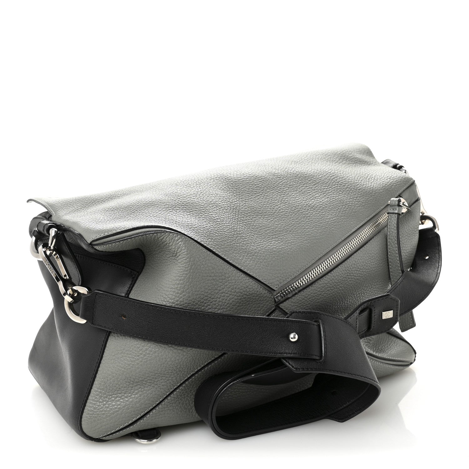 Loewe Calfskin XL Puzzle Bag Grey Black 3 of 10