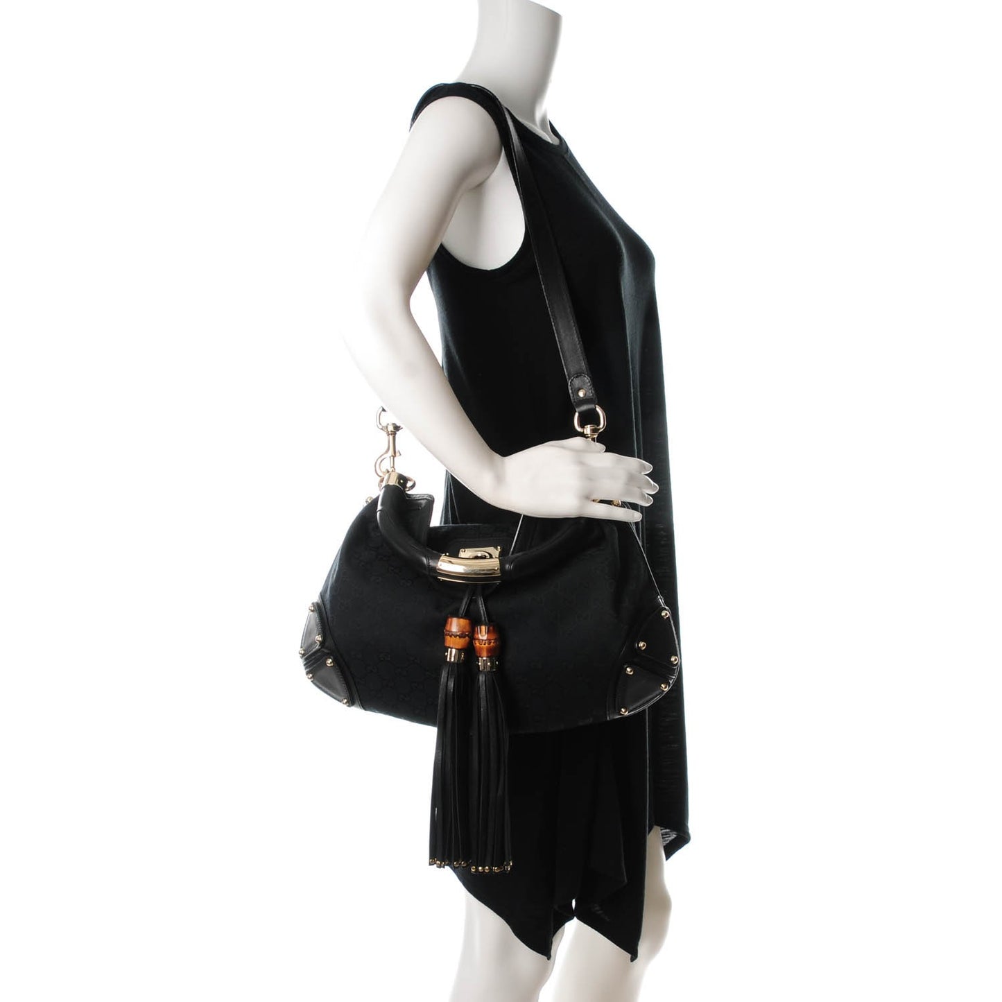Monogram Medium Indy Top Handle Hobo Black