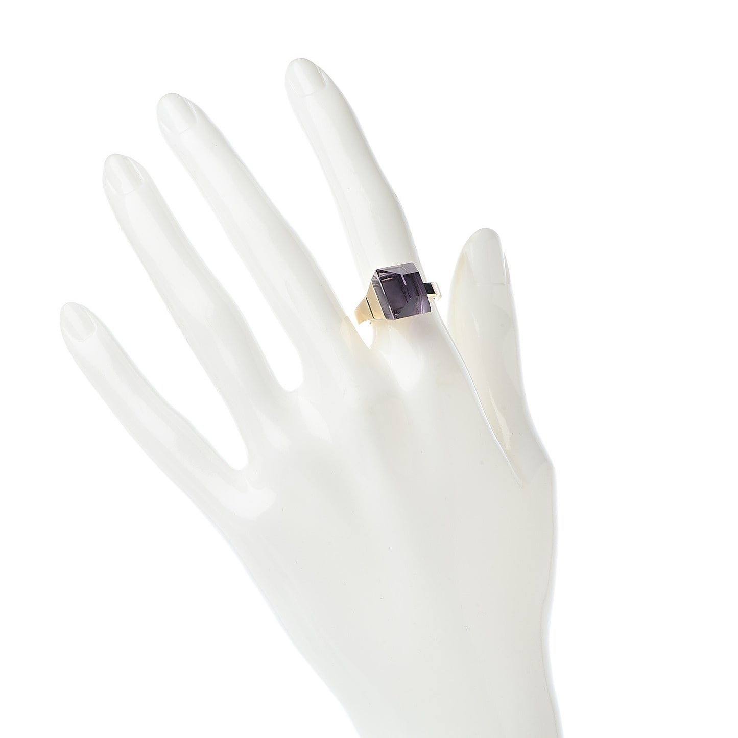 18K Yellow Gold Amethyst Chiodo Ring 49 4.75