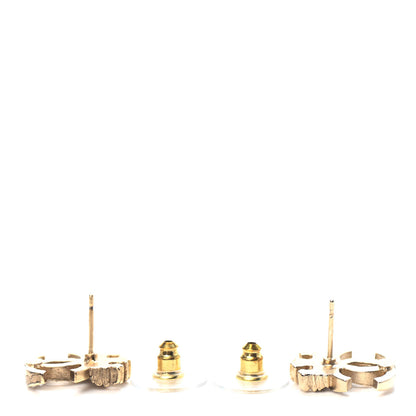 Chanel Crystal CC Crown Earrings Gold 3 of 4