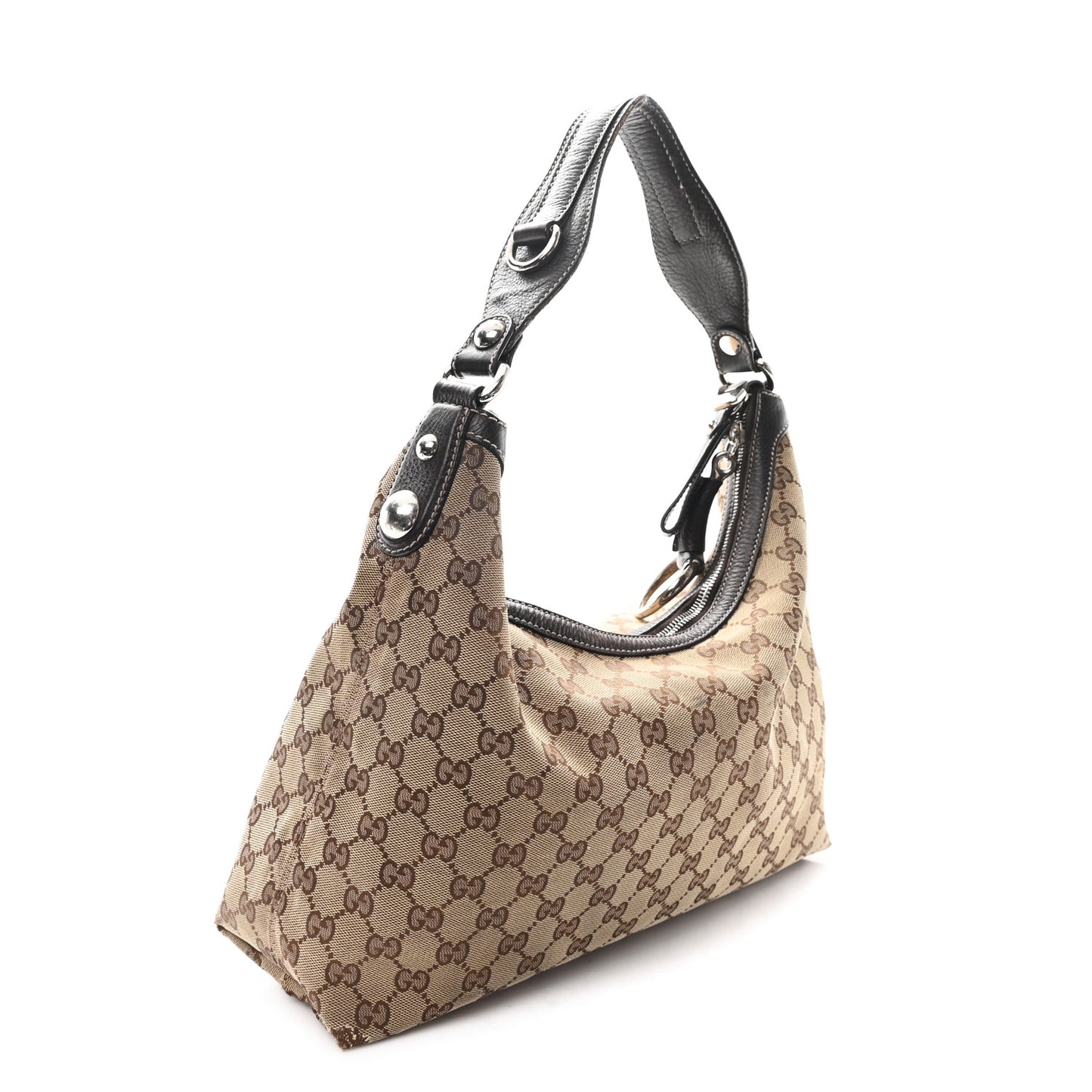 Monogram Medium Icon Bit Hobo Dark Brown