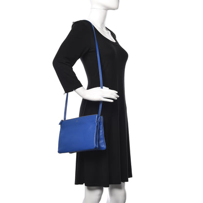 Celine Lambskin Large Trio Crossbody Bag Deep Blue 2 of 12