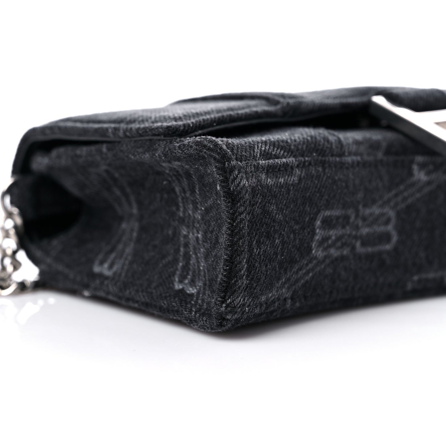 Denim BB Monogram Hourglass Chain Bag Black