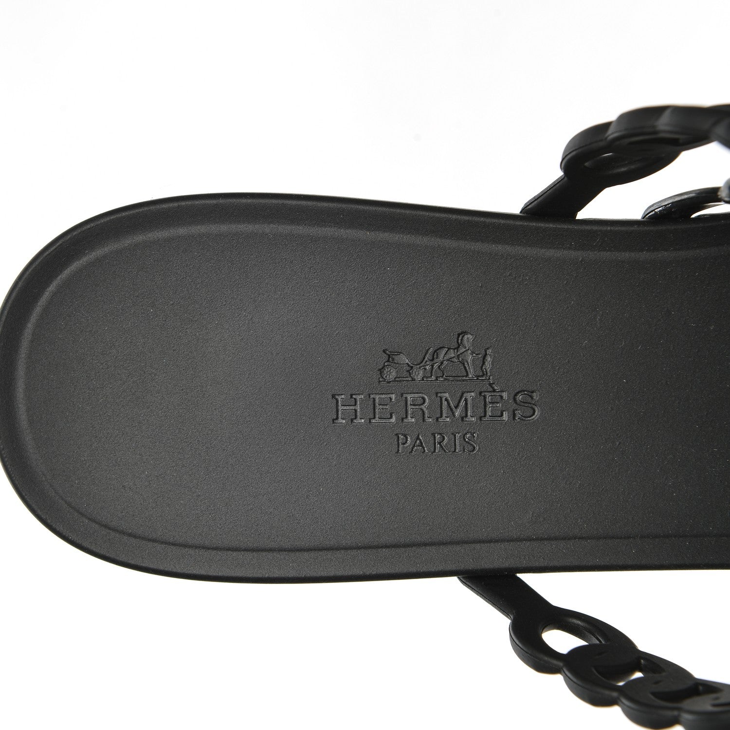 Hermes Rubber Chaine d'Ancre Nude Sandals 39 Black 6 of 7
