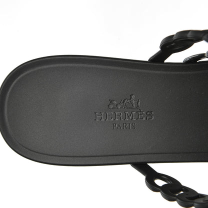 Hermes Rubber Chaine d'Ancre Nude Sandals 39 Black 6 of 7