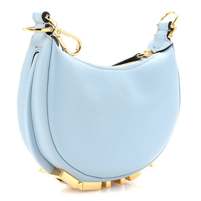 Fendi Vitello Grace Matte Nano Fendigraphy Hobo Charm Azzurro Baby 3 of 7