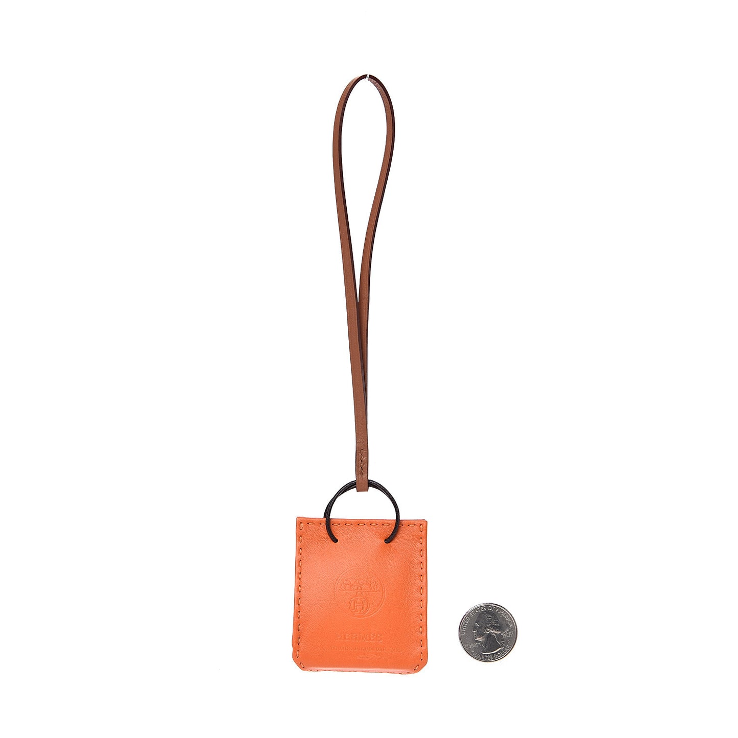 Milo Lambskin Swift Shopping Bag Charm Feu Gold
