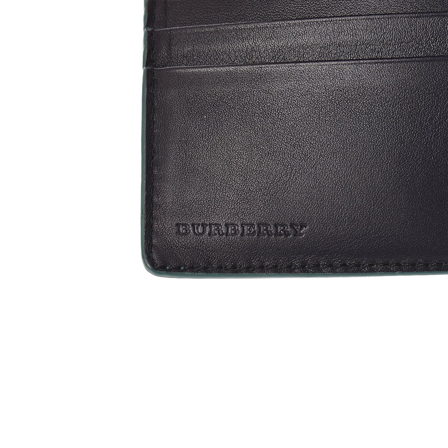 London Grainy Calfskin Bi-Fold Wallet Opal Green