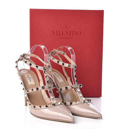Valentino Garavani Patent Rockstud Ankle Strap Pumps 42 Poudre 12 of 12