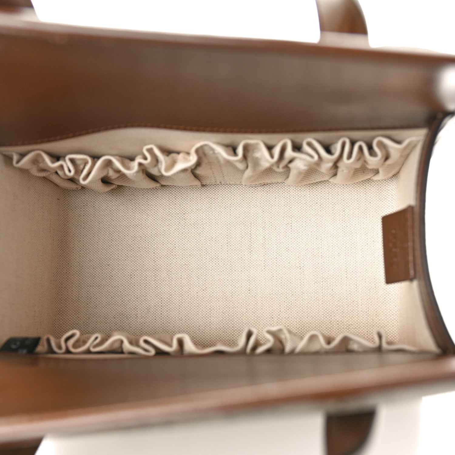 Gucci GG Supreme Monogram Azalea Calfskin Mini Horsebit 1955 Foldover Top Handle Bag Beige Ebony Brown Sugar 5 of 10