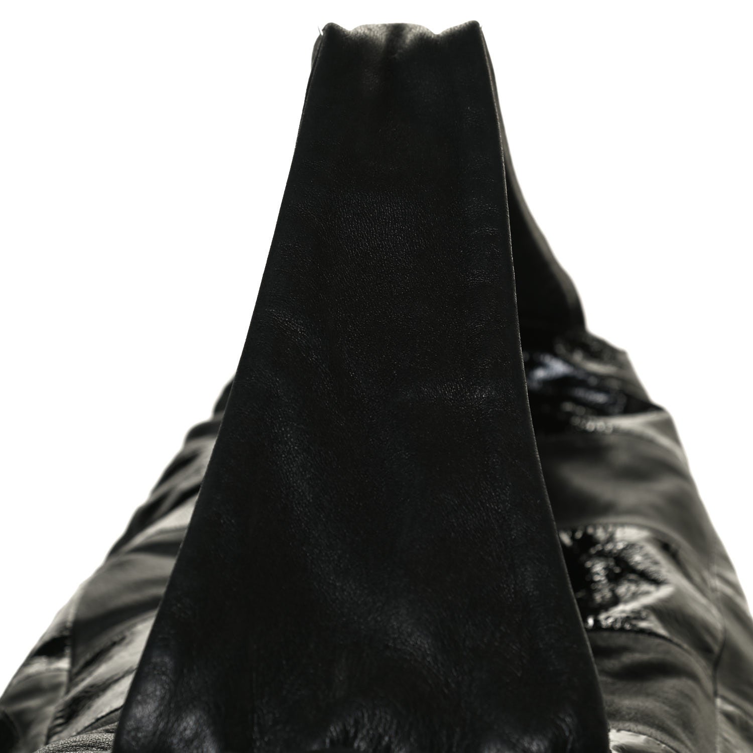 Chanel Lambskin Patent Calfskin Brooklyn Patchwork Hobo Black 12 of 15