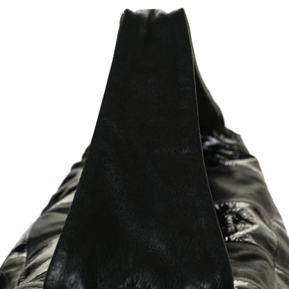 Chanel Lambskin Patent Calfskin Brooklyn Patchwork Hobo Black 12 of 15