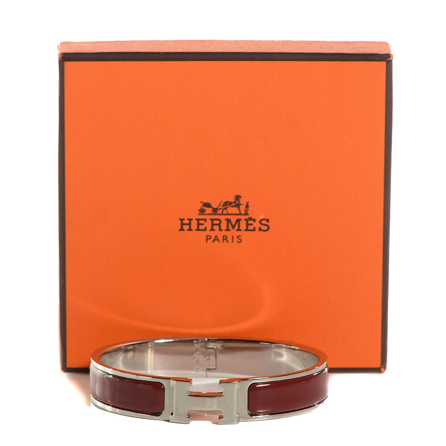 Enamel Narrow Clic Clac H Bracelet GM Bourgogne