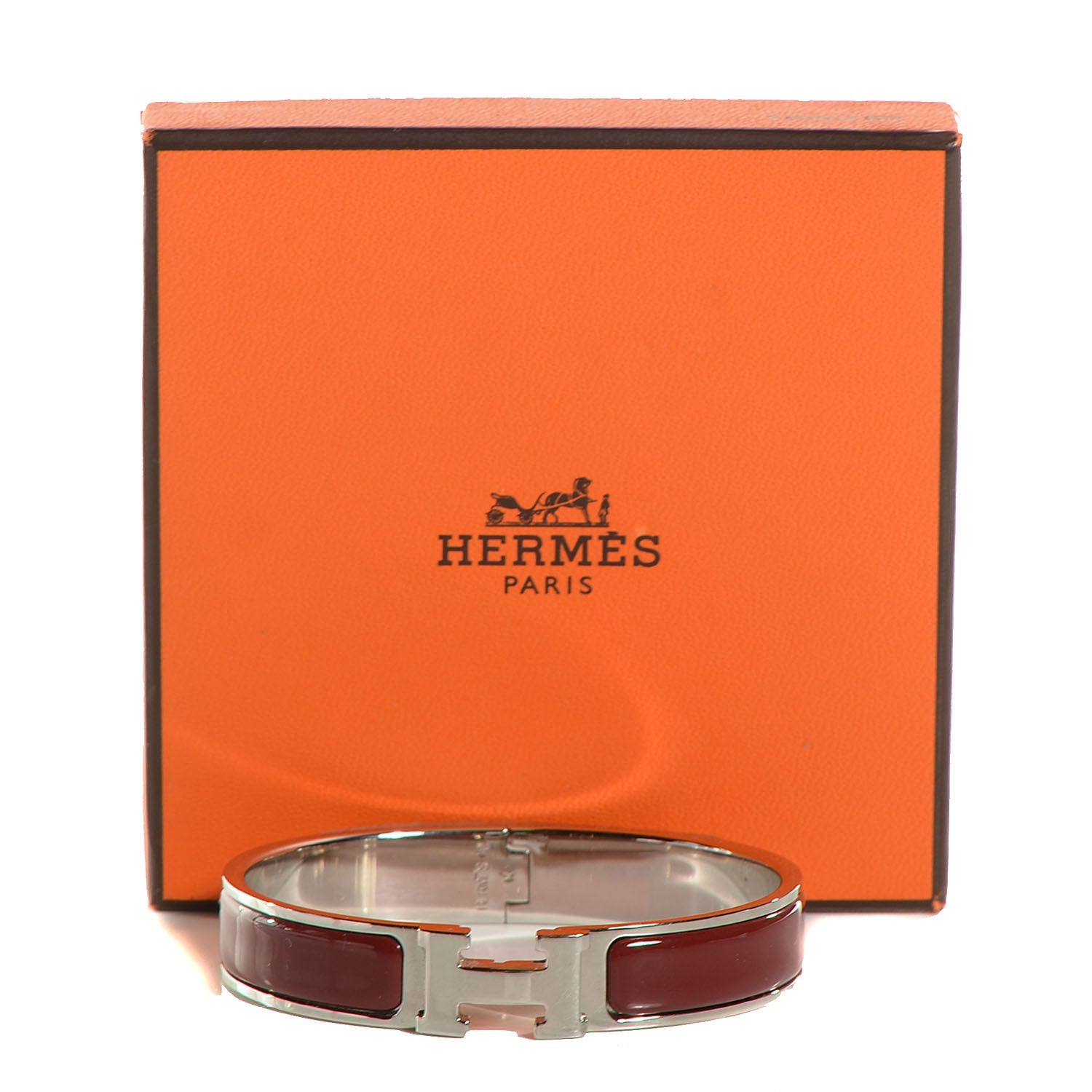 Hermes Enamel Narrow Clic Clac H Bracelet GM Bourgogne 4 of 6