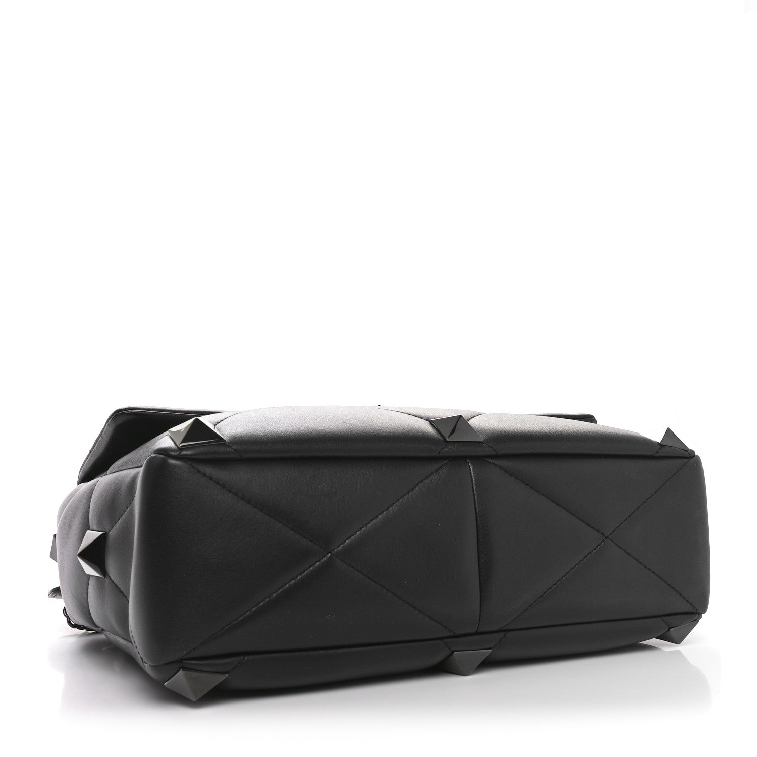 Valentino Garavani Nappa Monochrome Large Roman Stud Shoulder Bag Black 4 of 9