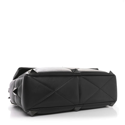 Valentino Garavani Nappa Monochrome Large Roman Stud Shoulder Bag Black 4 of 9