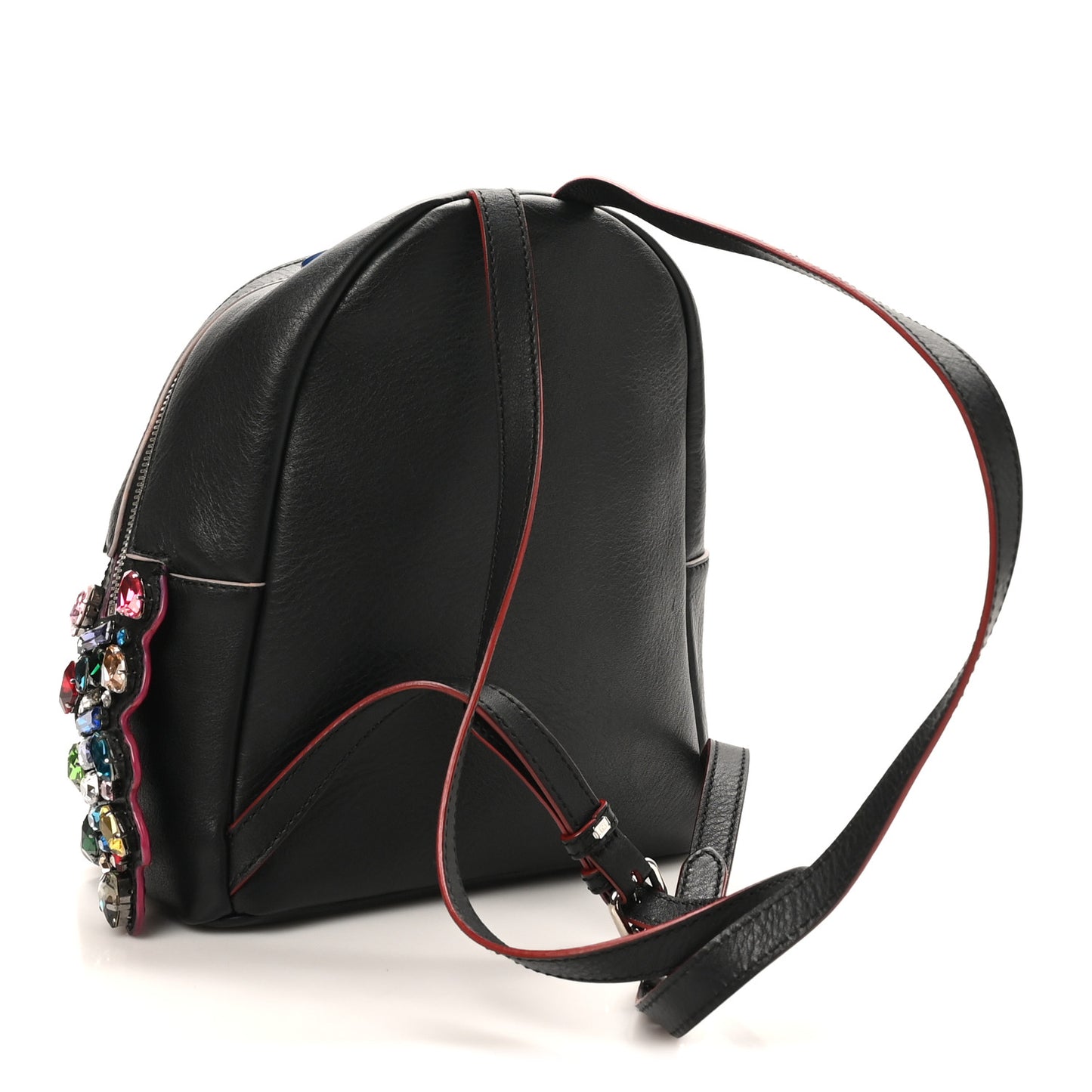 Vitello Dolce Crystal Flowerland Croc Tail Mini Backpack  Black Multicolor