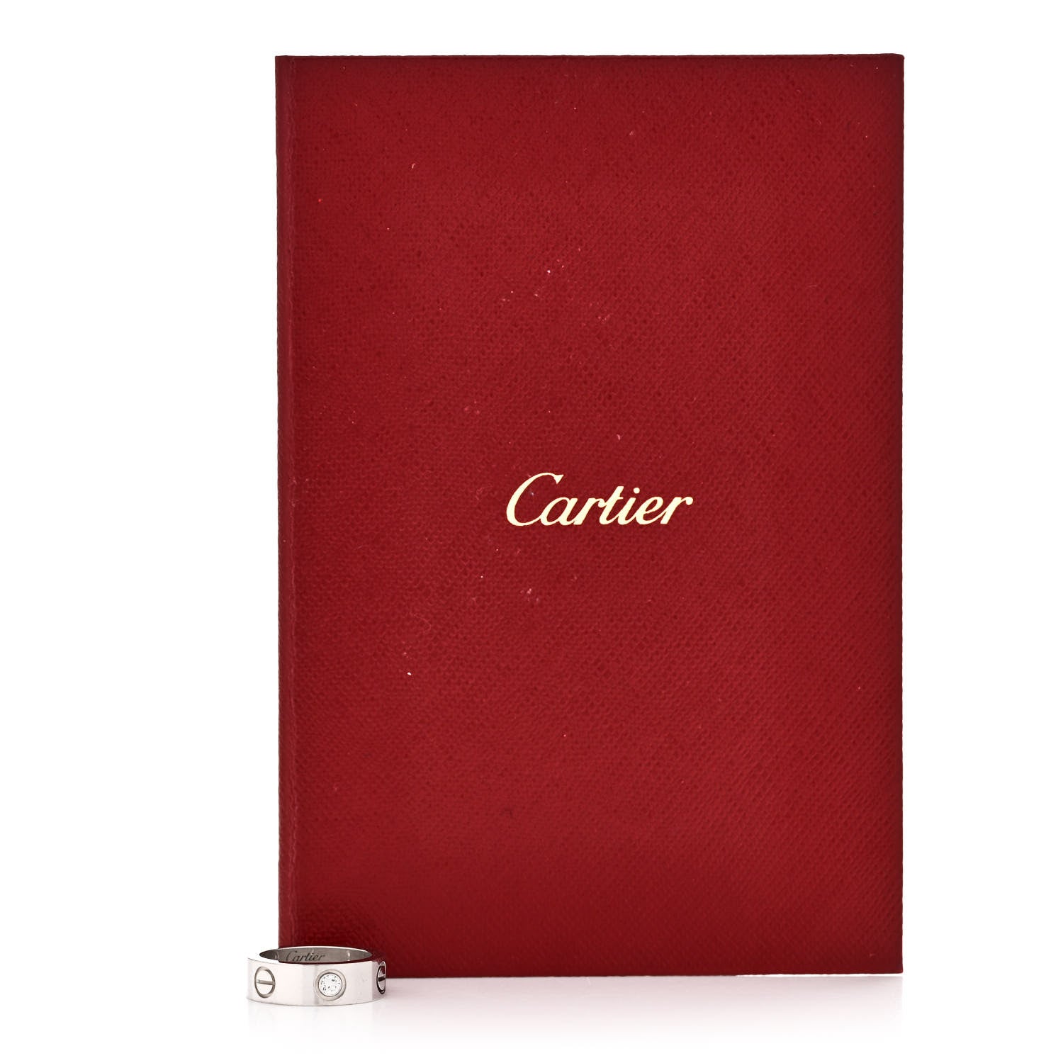 Cartier 18K White Gold 3 Diamond 5.5mm LOVE Ring 46 3.75 5 of 5