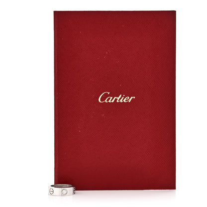 Cartier 18K White Gold 3 Diamond 5.5mm LOVE Ring 46 3.75 5 of 5