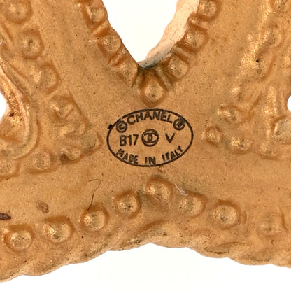 Chanel CC Drop Earrings Matte Gold 4 of 4