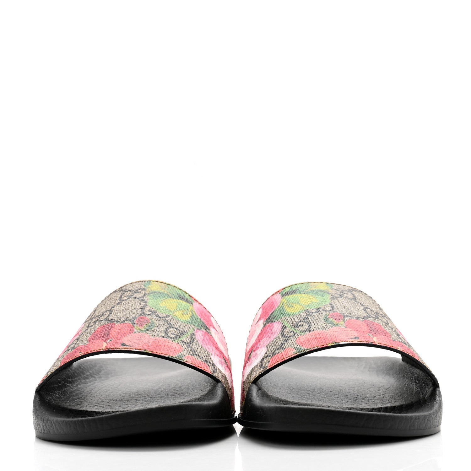 Gucci GG Supreme Monogram Blooms Slide Sandals 35 Beige Multicolor 2 of 8