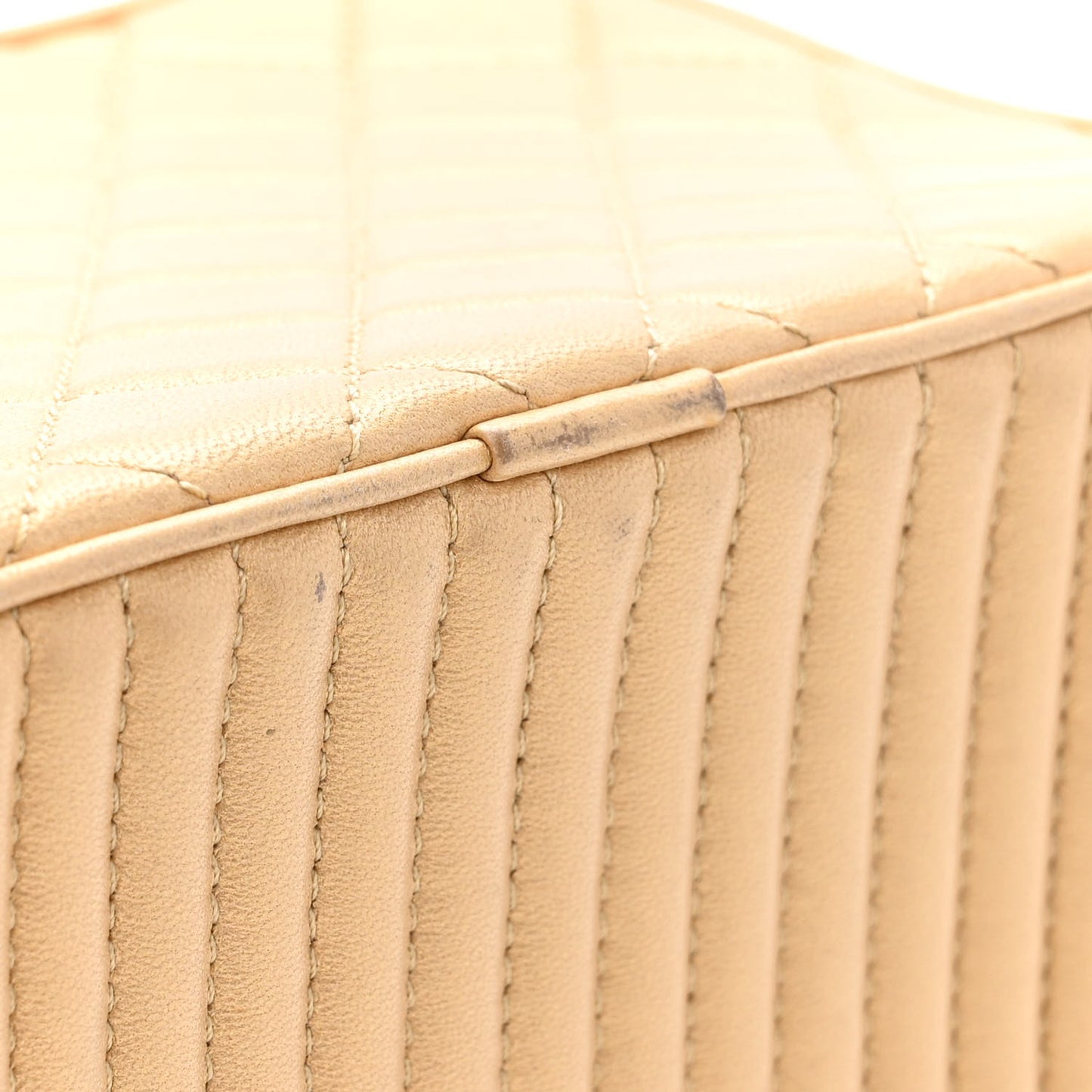 Metallic Lambskin Quilted Small Coco Boy Camera Case Gold
