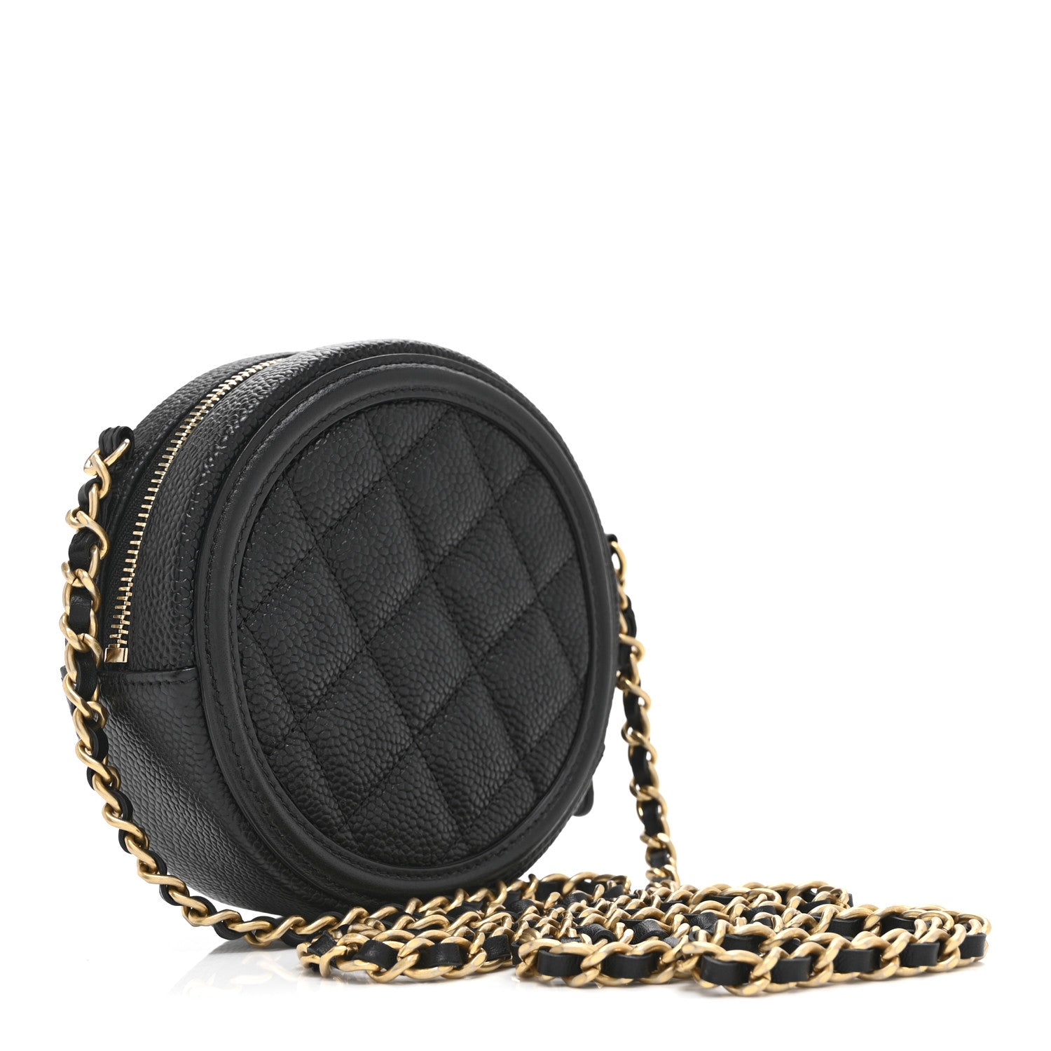 Chanel Caviar Quilted Round Filigree Crossbody Black 3 of 11