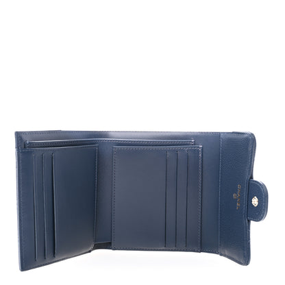 Chanel Caviar Quilted Compact Flap Wallet Navy 5 of 9