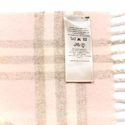 Burberry Cashmere Check Fringe Scarf Pink 5 of 5