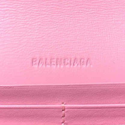 Balenciaga Extra Supple Calfskin Crocodile Embossed Gossip Wallet On Chain Candy Pink 6 of 10