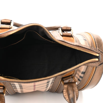 Burberry Haymarket Check Medium Alchester Bowling Bag Bronze 5 of 13