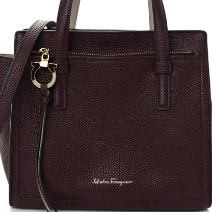 Salvatore Ferragamo Hammered Calfskin Double Handle Small Amy Tote Red 7 of 10
