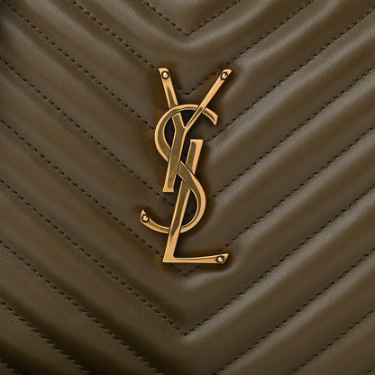 Saint Laurent Calfskin Matelasse Monogram Lou Camera Bag Military Olive 7 of 9