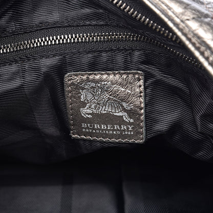 Burberry Metallic Calfskin Quilted Hoxton Hobo Nickel 6 of 16