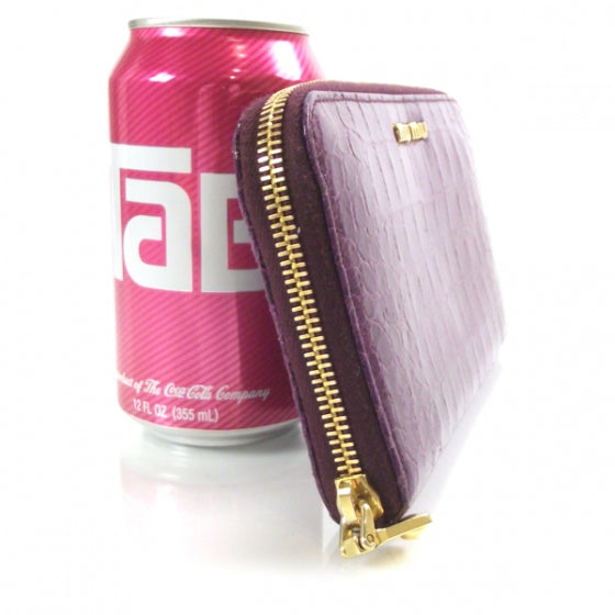 Miu Miu Patent Crocodile Embossed Wallet Purple 3 of 9