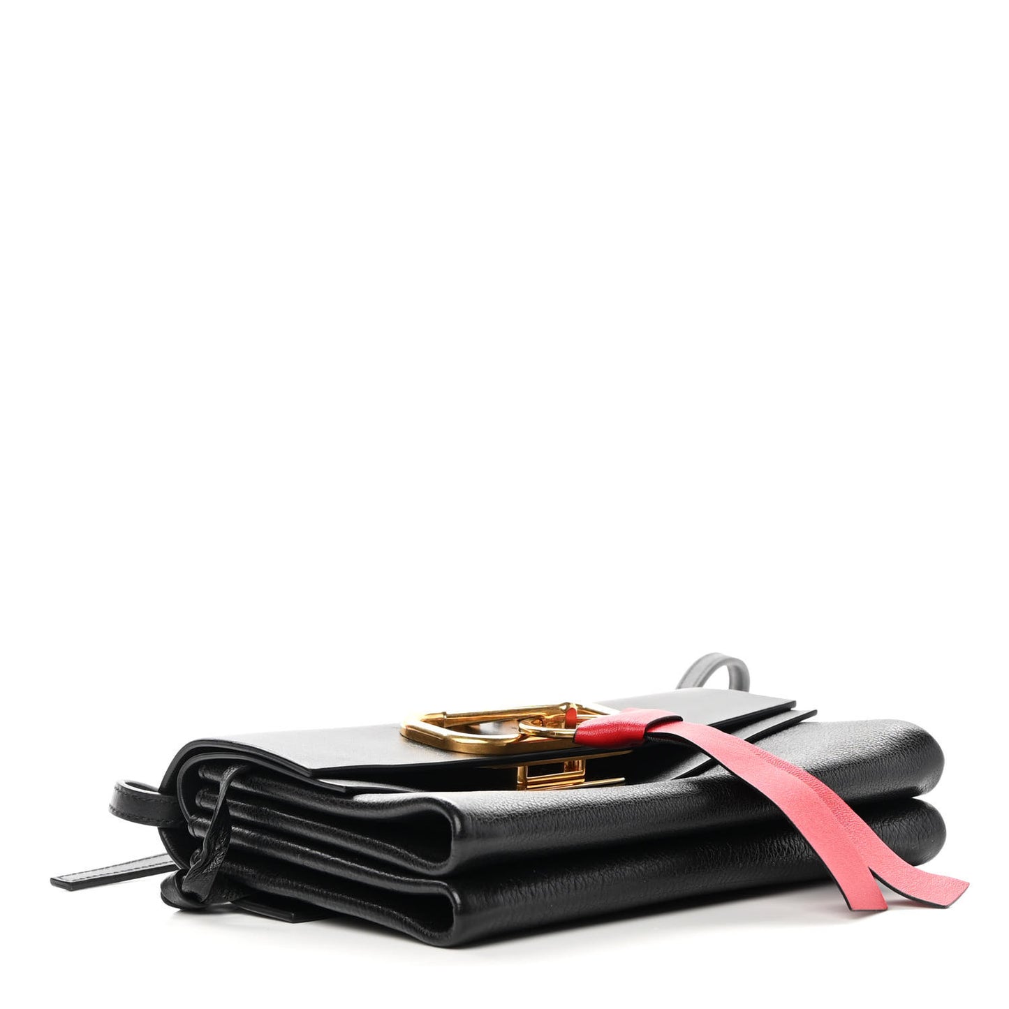 Smooth Calfskin Small VRing Crossbody Bag Black