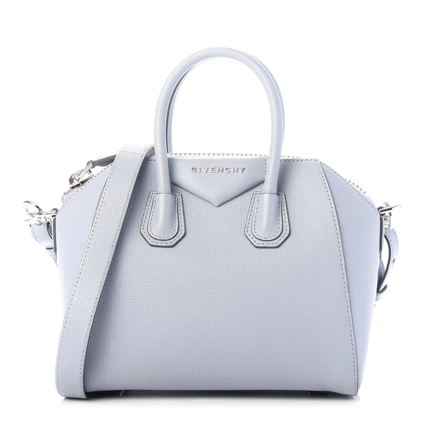 Sugar Goatskin Mini Antigona Baby Blue