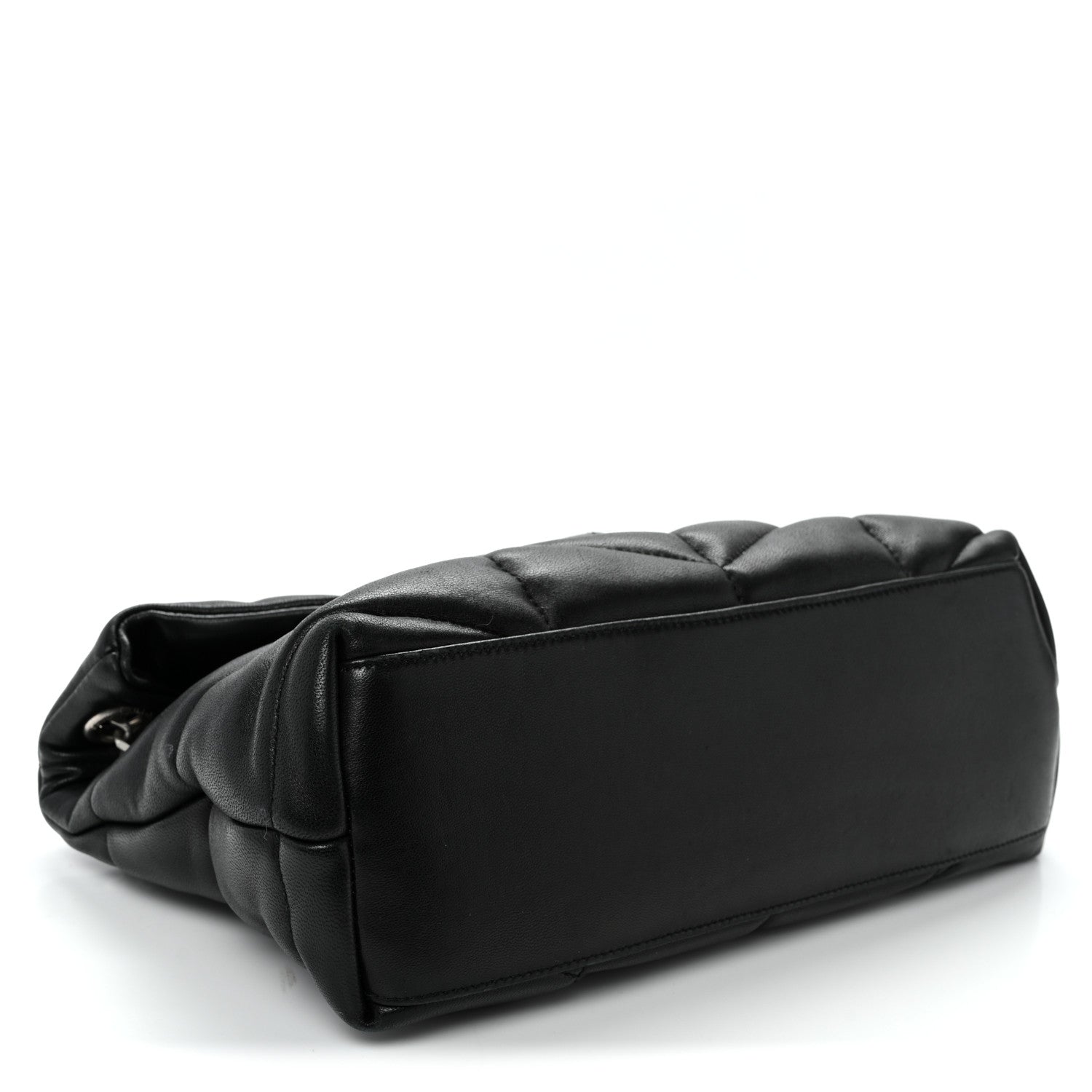 Saint Laurent Lambskin Quilted Small Loulou Puffer Monogram Chain Satchel Black 4 of 9