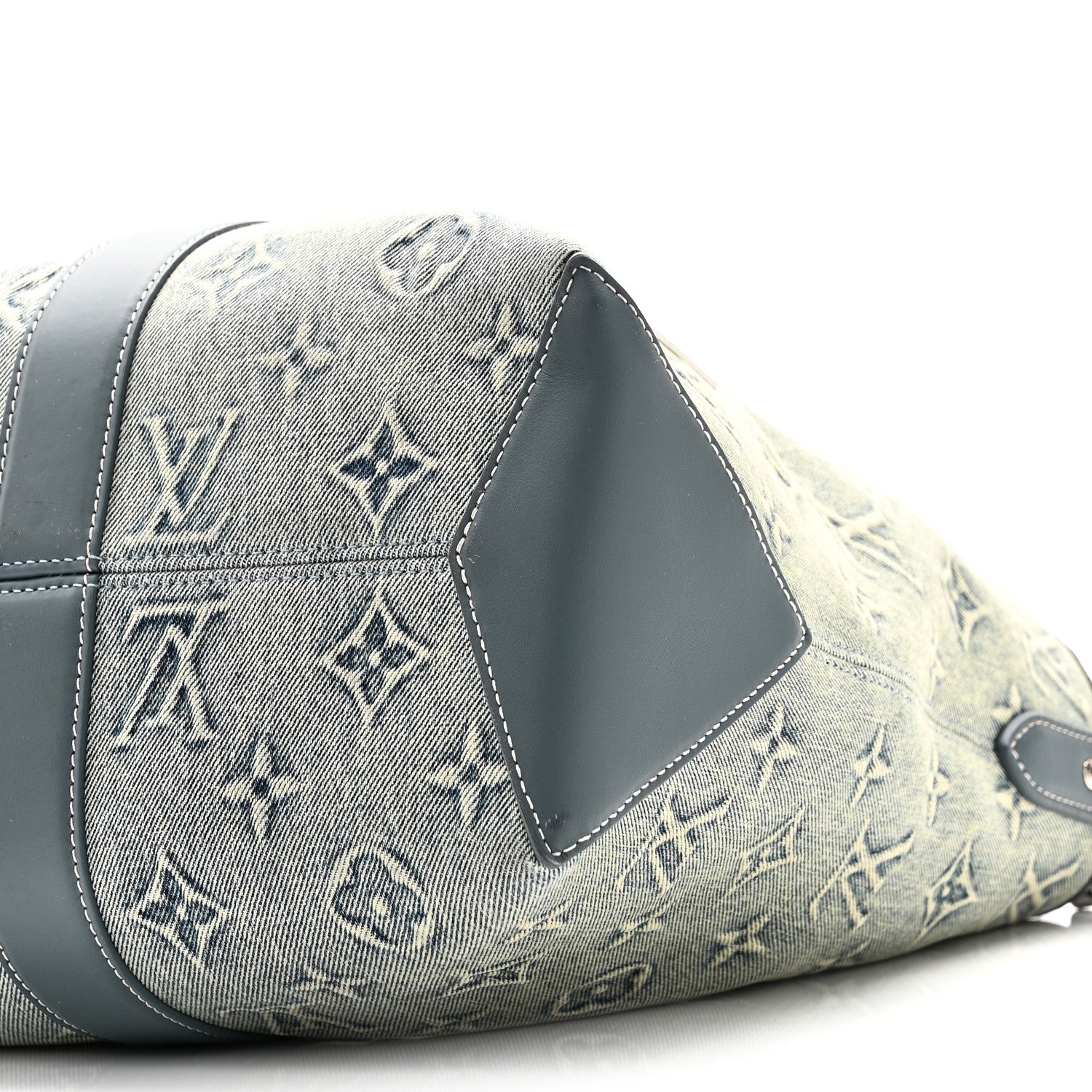 Louis Vuitton Monogram Washed Denim Weekend Tote NM Blue 9 of 9