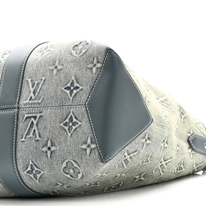 Louis Vuitton Monogram Washed Denim Weekend Tote NM Blue 9 of 9