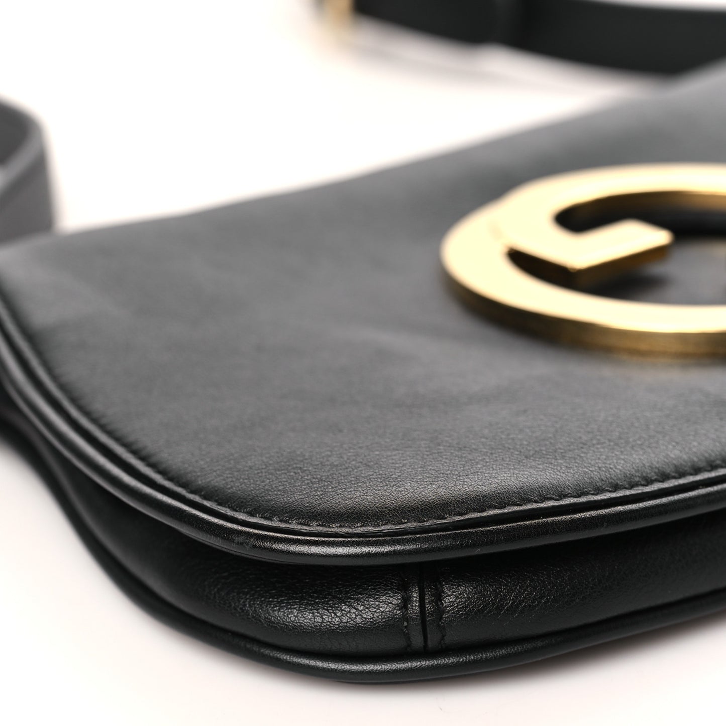 Roxy Calfskin Blondie Chain Shoulder Flap Bag Black