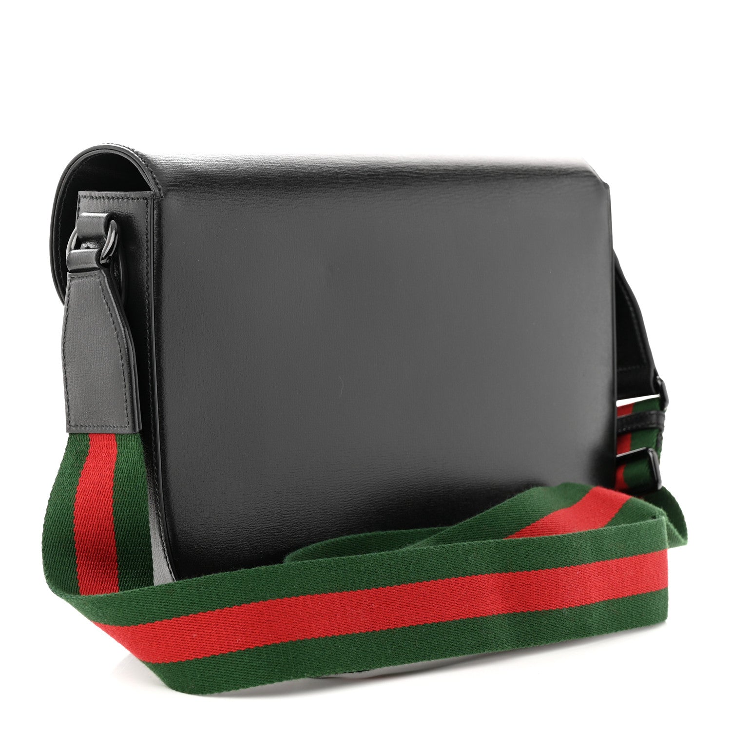 Gucci Azalea Calfskin Web Monochrome Horsebit 1955 Shoulder Bag Black 3 of 12