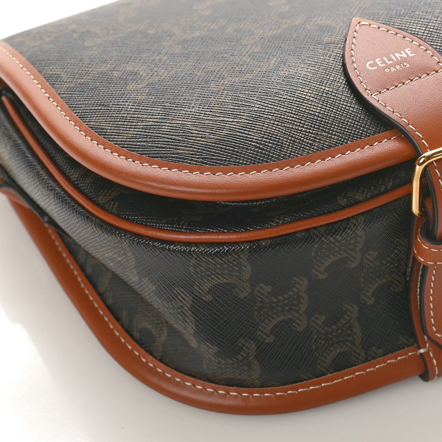 Triomphe Canvas Medium Folco Bag Tan