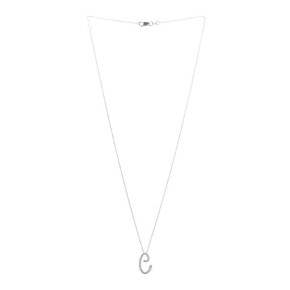 Roberto Coin 18K White Gold Diamond Cursive Initial C Pendant Necklace 3 of 6