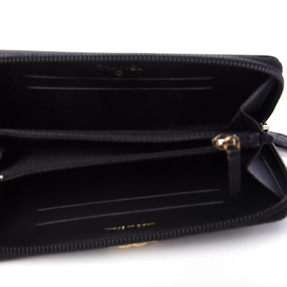 Chanel Caviar Quilted Small Boy Zip Around Wallet Black 5 of 9