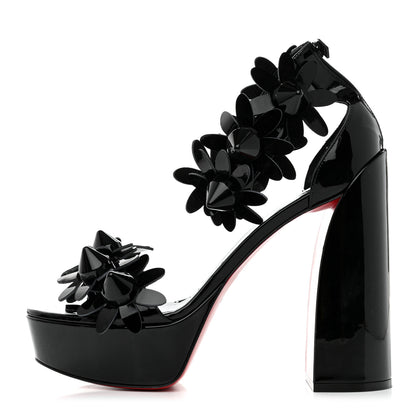 Christian Louboutin Patent Daisy Spikes Alta 130 Platform Sandals 39.5 Black 1 of 8
