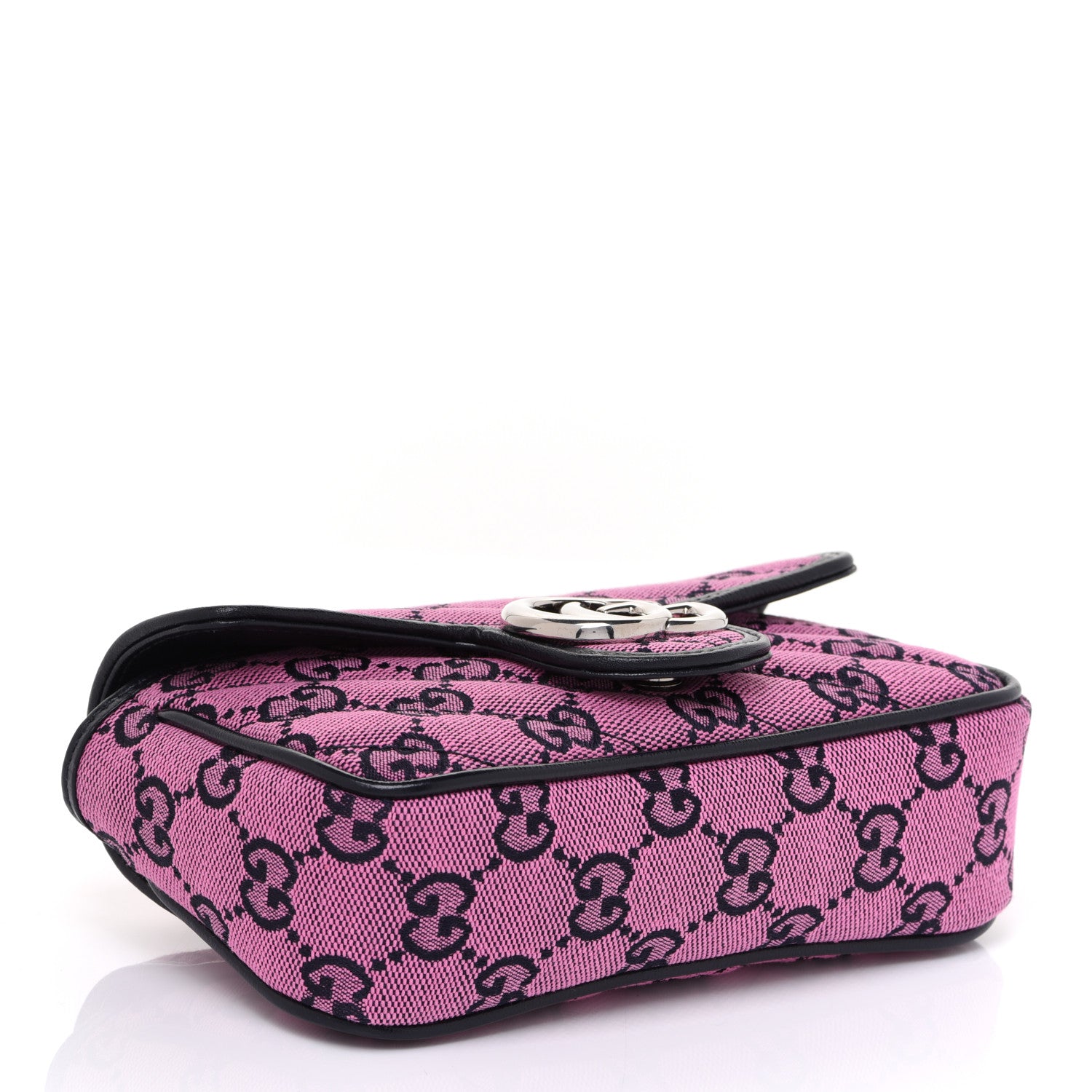 Gucci Monogram Multicolor Matelasse Diagonal Super Mini GG Marmont Shoulder Bag Pink Blue 4 of 9