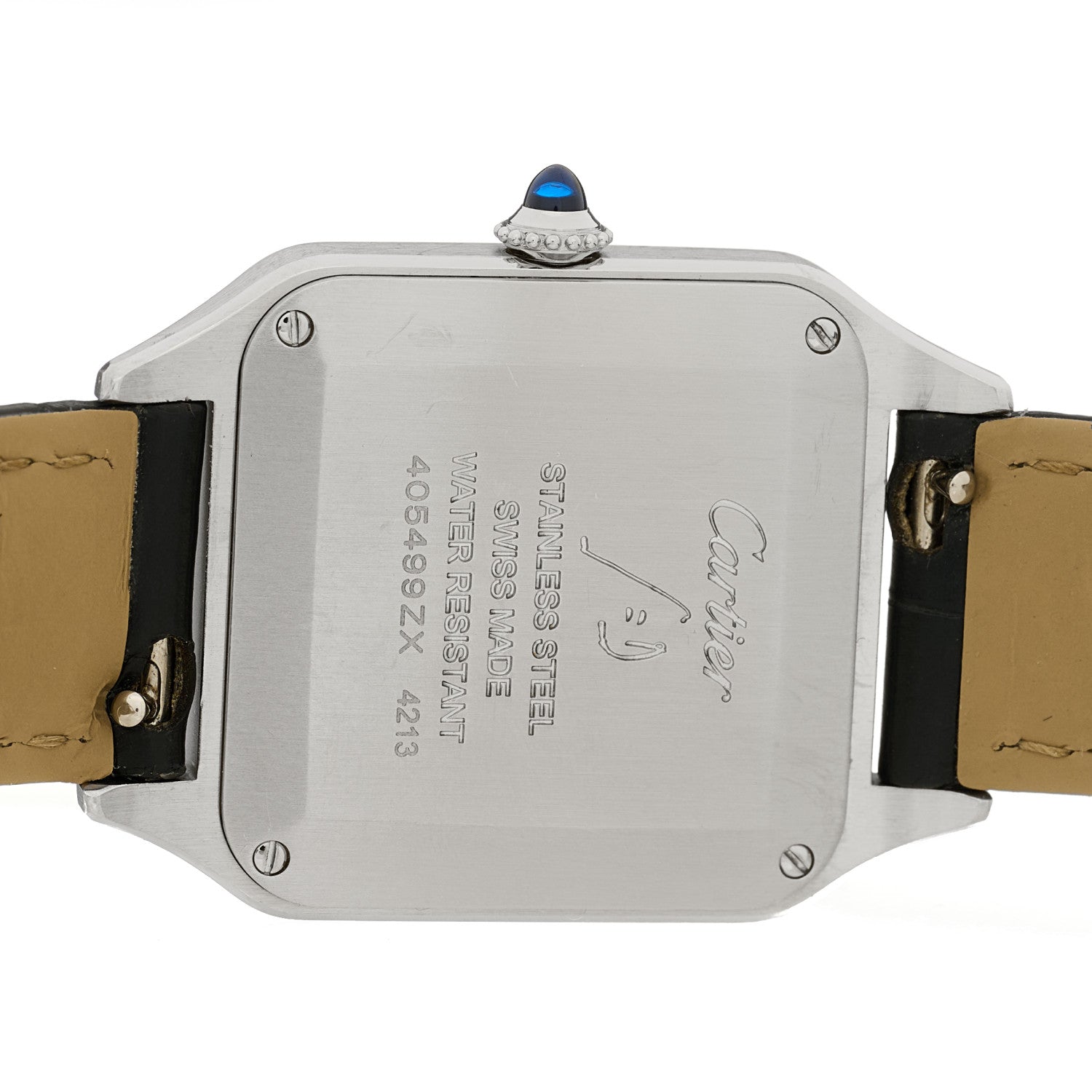 Cartier Stainless Steel Alligator 27.5mm Santos Dumont Quartz Watch 4 of 4