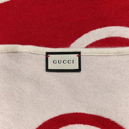 Gucci Wool Geyjerry Reversible Fringe Scarf Green Red 4 of 4